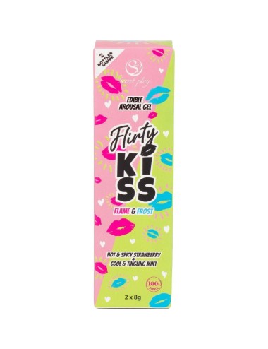 SECRETPLAY - FLIRTY KISS GELS MIT ORALEN SEX-EFFEKTEN ERDBEERE & MINZE 2 x 8 GR