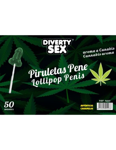 DIABLO GOLOSO - 50 PENIS-LOLLIPOPS MIT CANNABIS-AROMA