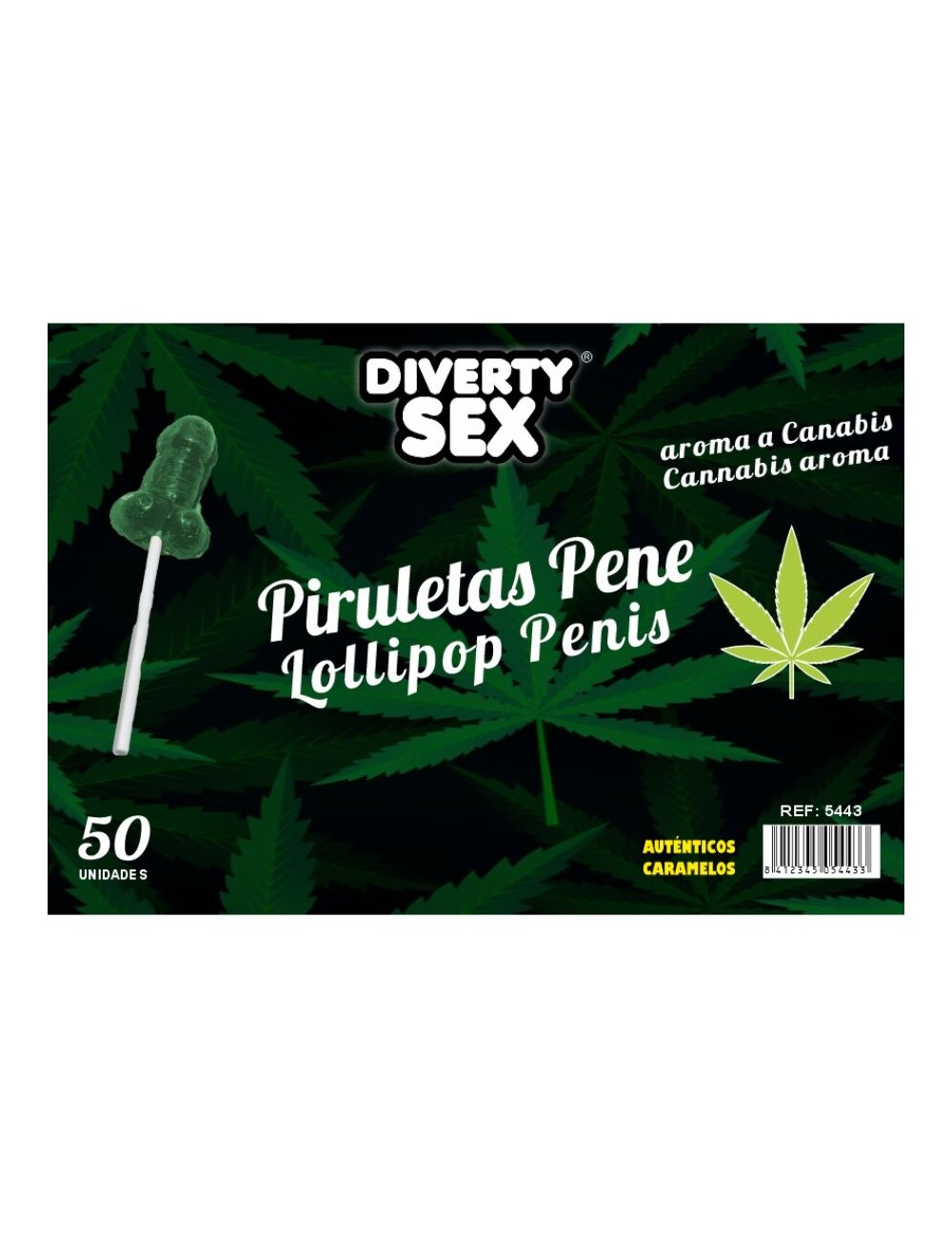 DIABLO GOLOSO - 50 PENIS-LOLLIPOPS MIT CANNABIS-AROMA