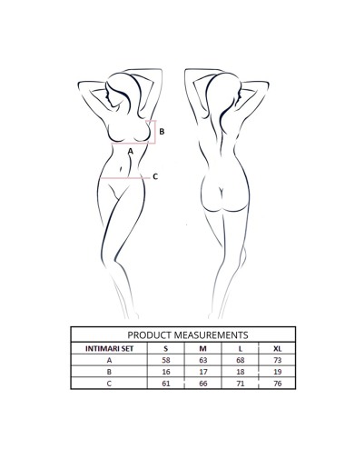 PASSION - INTIMARI BH + HÖSCHEN SET SCHWARZ L/XL