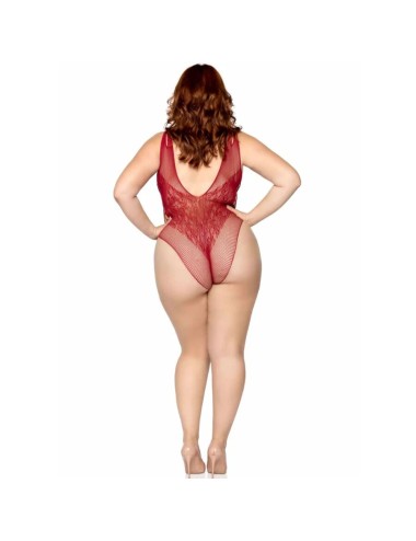 LEG AVENUE - 81641X NAHTLOSER BODY, BURGUNDER, GRÖSSE 1X/2X