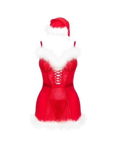 LIVCO CORSETTI FASHION - AGETHE LC 90607 CHEMISE + STRING + WEIHNACHTSMÜTZE L/XL
