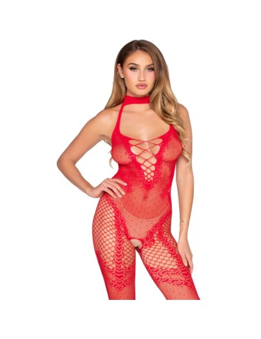 LEG AVENUE - 89336 BODYSTOCKING OHNE SCHRITT ROT - EINE GRÖSSE