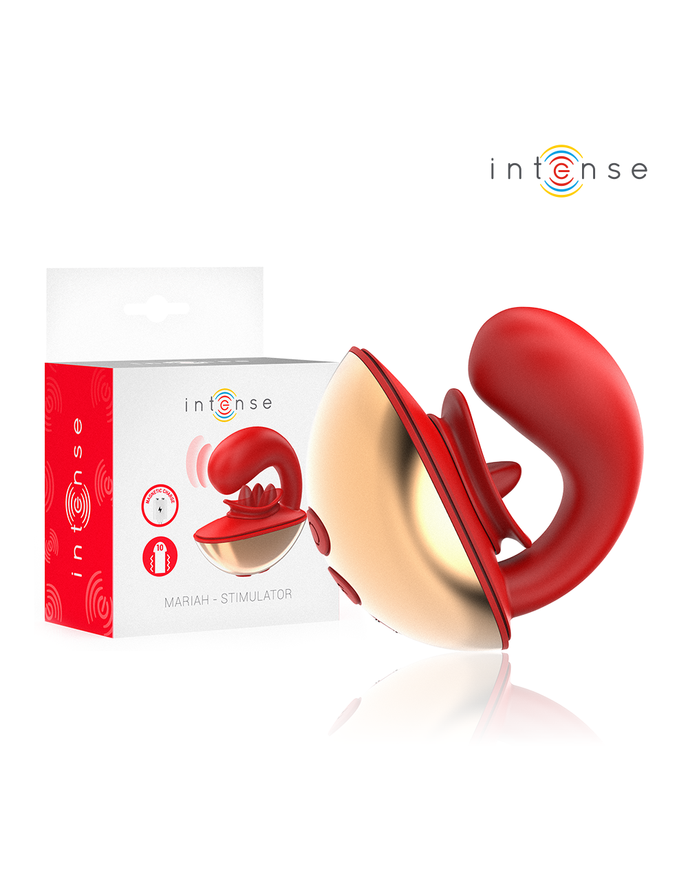 INTENSE - MARIAH VIBRATOR & STIMULATOR IN U-FORM 10 VIBRATIONEN ROT