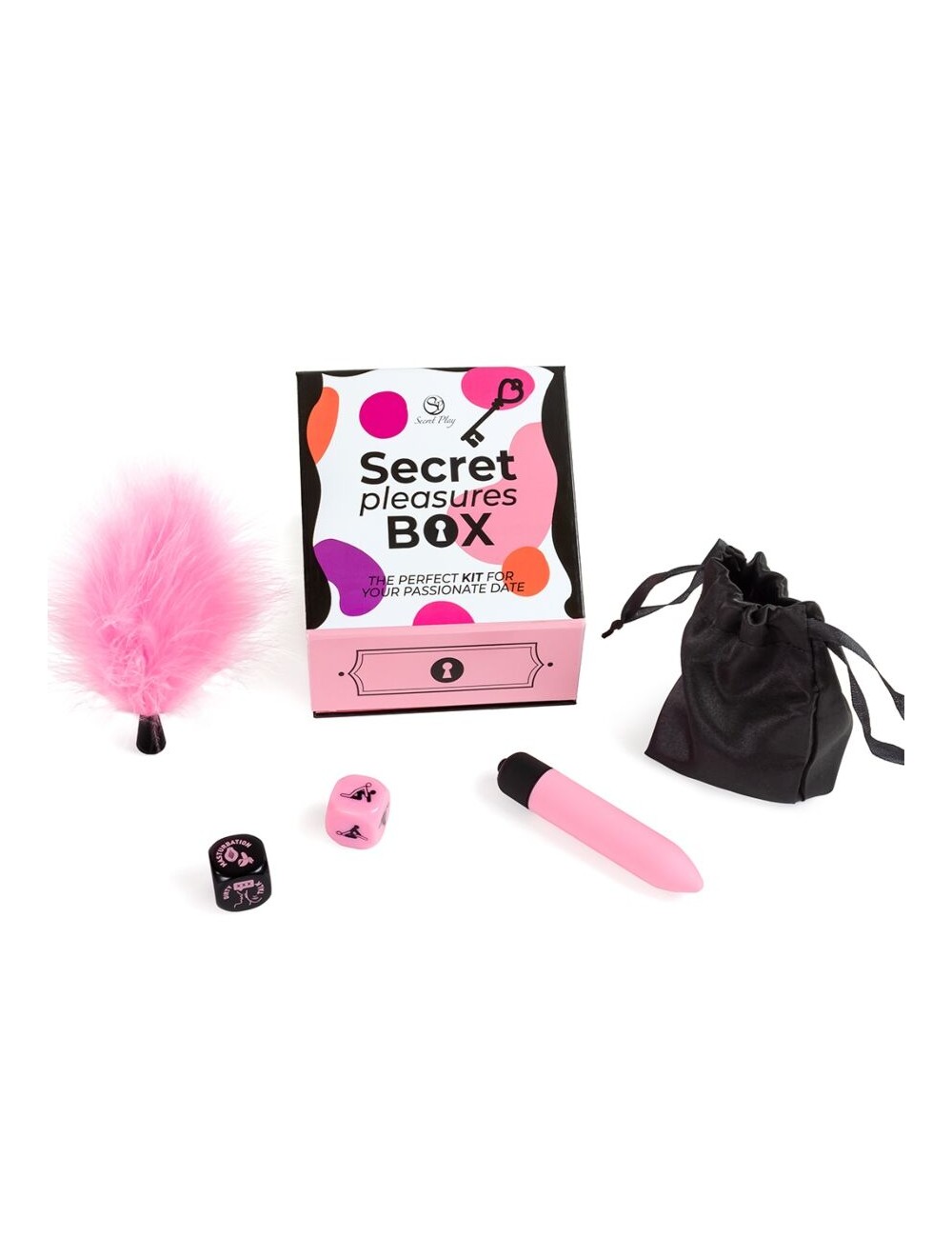 SECRET PLAY - VERGNÜGUNGSBOX FÜR PAARE: WÜRFEL + VIBRATIONSKUGEL + FEDERSTIFT