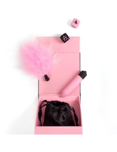 SECRET PLAY - VERGNÜGUNGSBOX FÜR PAARE: WÜRFEL + VIBRATIONSKUGEL + FEDERSTIFT