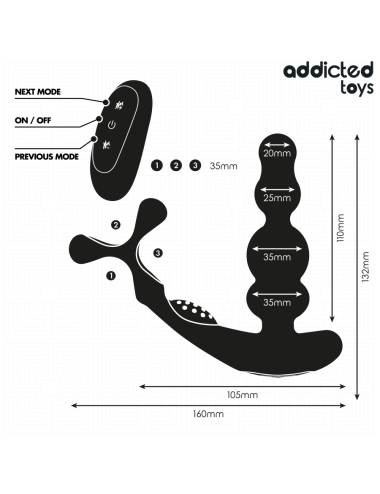 ADDICTED TOYS – ROTIERENDER PROSTATAMASSAGEGERÄT MIT FERNBEDIENUNG