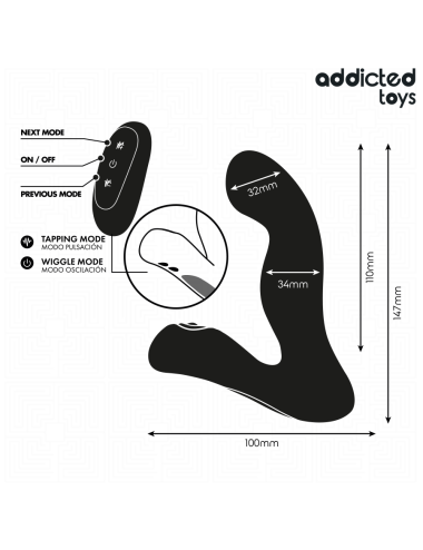 ADDICTED TOYS – OSZILLIERENDER PROSTATAMASSAGEGERÄT MIT PULSATIONSMODUS-FERNBEDIENUNG