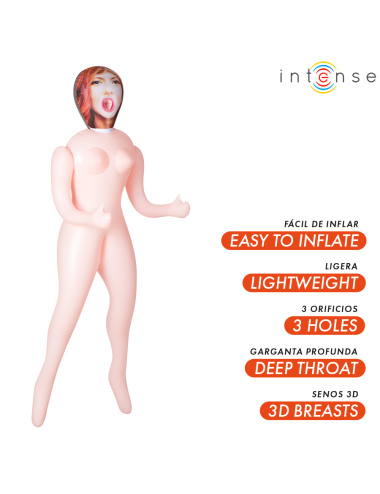 INTENSE DOLLS - AUFBLASBARE PUPPE SCARLETT MIT DREI ÖFFNUNGEN