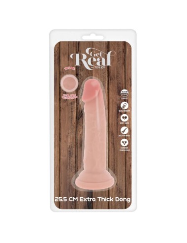 GET REAL - DELUXE THICK DOUBLE-DENSITY TPE DONG 25.5 CM