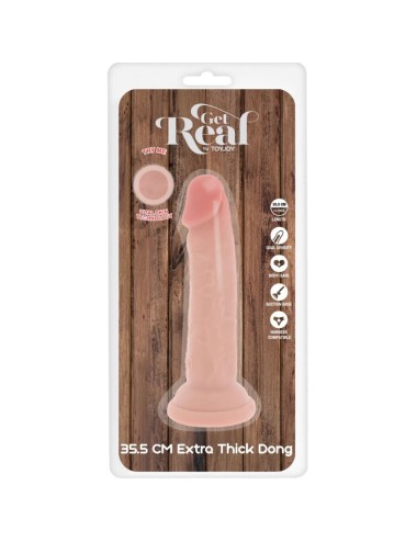 GET REAL - DELUXE THICK DOUBLE-DENSITY TPE DONG 35.5 CM