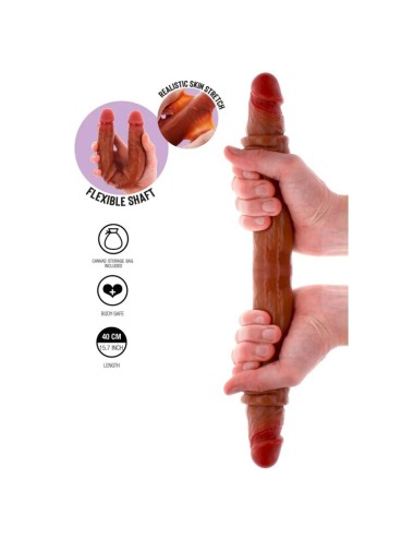 GET REAL - DOPPELENDES SILIKON-DILDO KARAMELL 40 CM