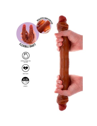 GET REAL - DOPPELENDES SILIKON-DILDO KARAMELL 46 CM