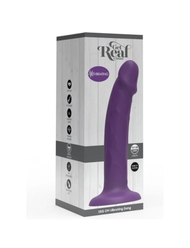 GET REAL - REALISTIC SILICONE VIBRATING DILDO PURPLE 19.5 CM