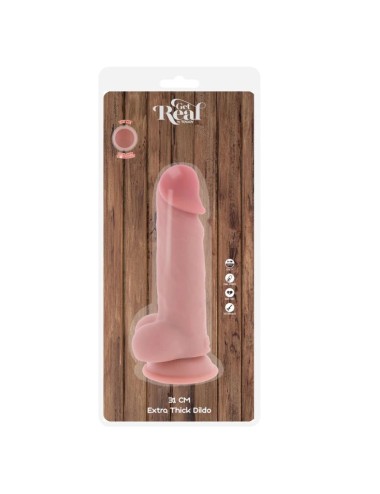 GET REAL - DELUXE REALISTIC PENIS WITH TESTICLES EXTRA THICK 31 CM