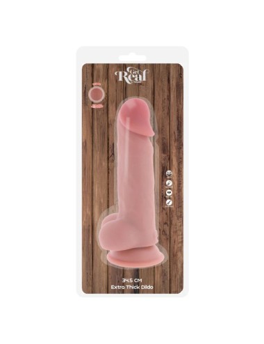 GET REAL - DELUXE REALISTISCHER PENIS MIT HODEN, EXTRA DICK, 34,5 CM