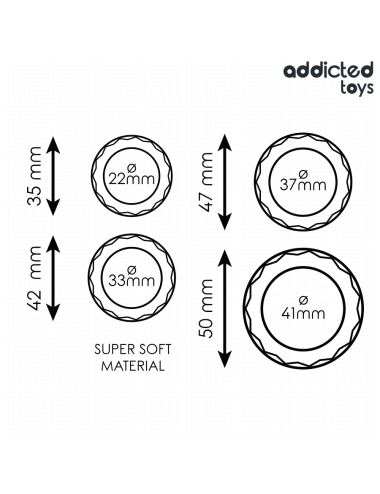 ADDICTED TOYS - SET MIT STRUKTURIERTEM COCKRING IN 4 GRÖSSEN
