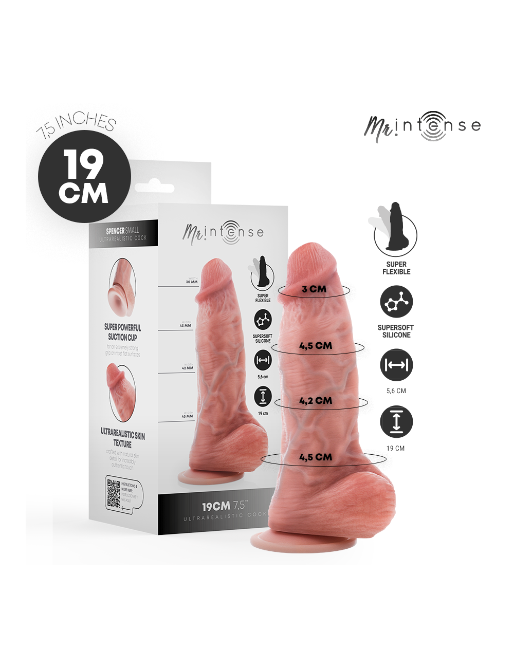 MR INTENSE - KLEINER SPENCER SILIKONDILDO 19 CM -Ø- 4
