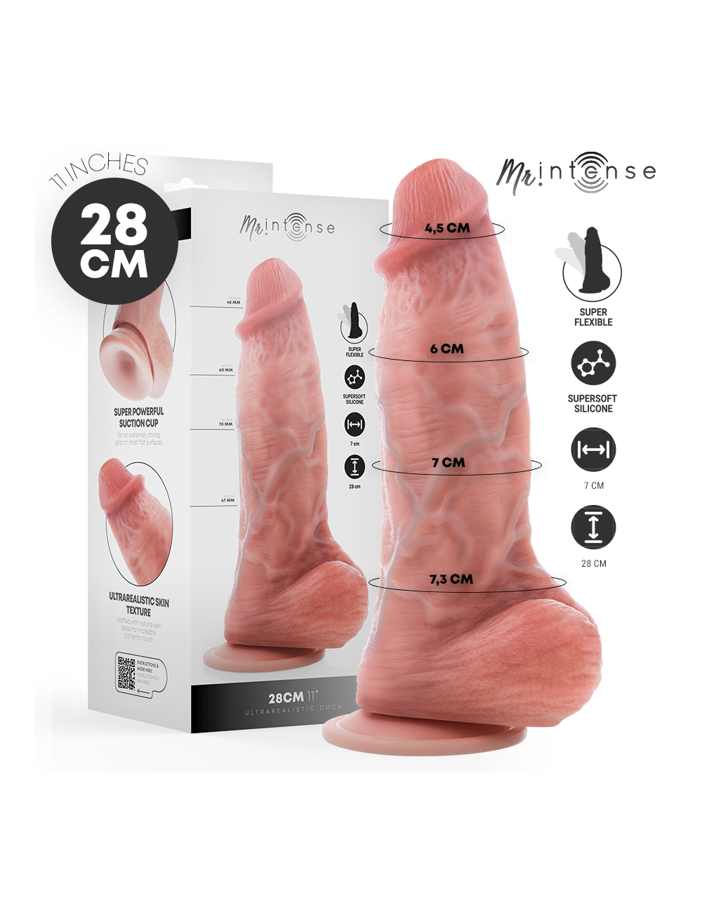 MR INTENSE - EXTRABIG SPENCER SILIKONDILDO 28 CM -Ø- 7