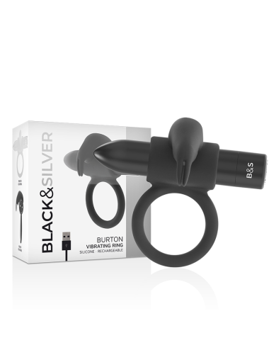 BLACK&SILVER - BURTON RING 10 VIBRATIONSMODI SCHWARZ