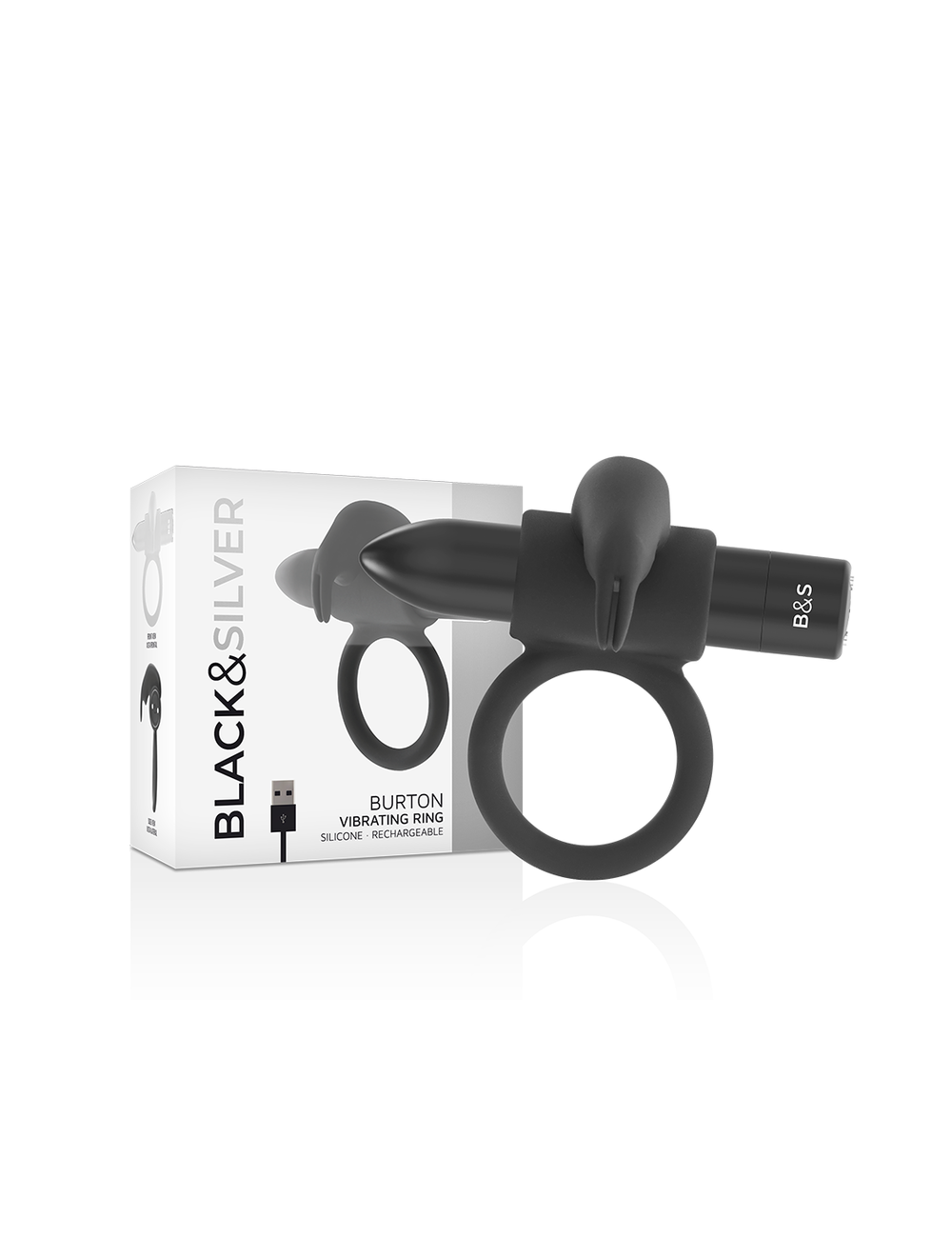 BLACK&SILVER - BURTON RING 10 VIBRATIONSMODI SCHWARZ