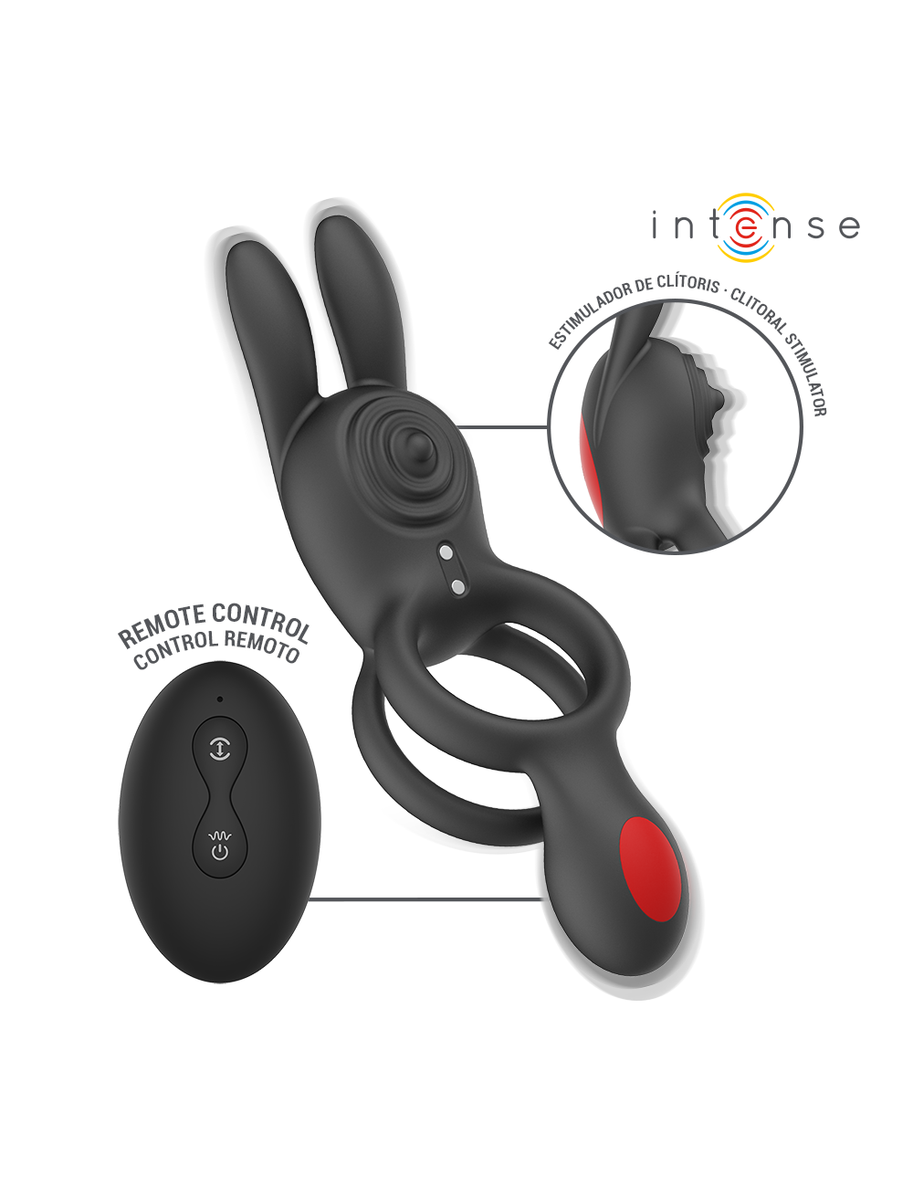 INTENSE - QUINN DOPPELVIBRATIONSRING MIT FERNBEDIENUNG