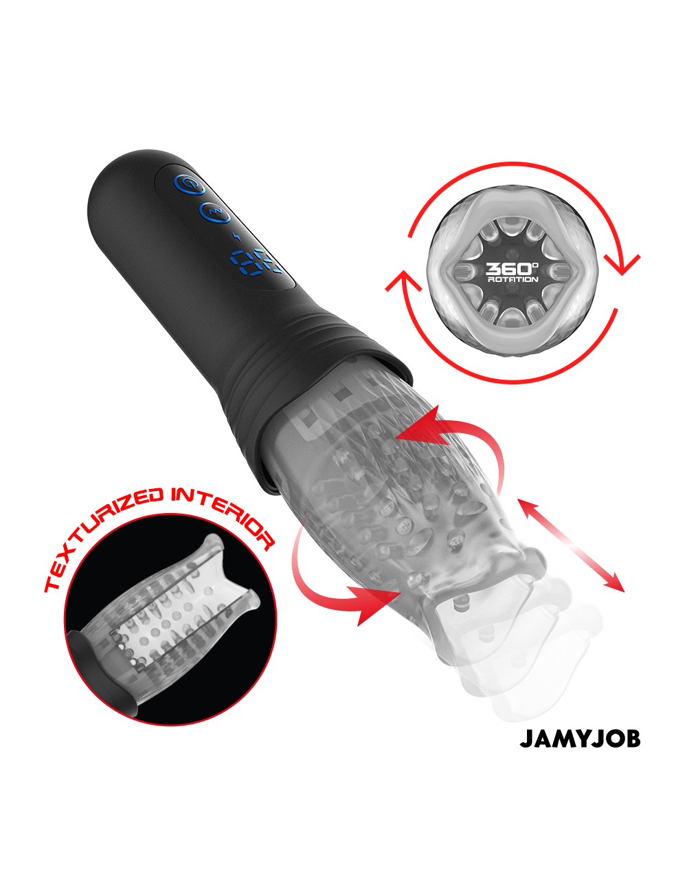 JAMYJOB - SPINJOB 2.0 MASTURBATOR MIT STOSS- UND ROTATIONSFUNKTION