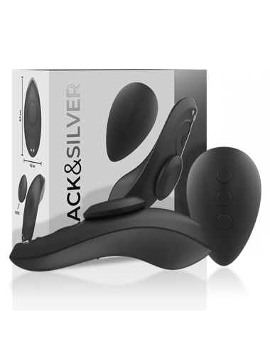 BLACK&SILVER - PRESTON WIEDERAUFLADBARER SILIKON-VIBRATOR-PANTIE SCHWARZ