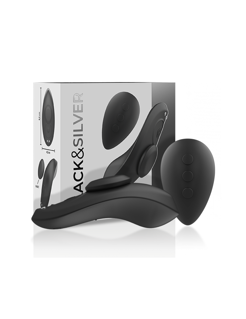 BLACK&SILVER - PRESTON WIEDERAUFLADBARER SILIKON-VIBRATOR-PANTIE SCHWARZ