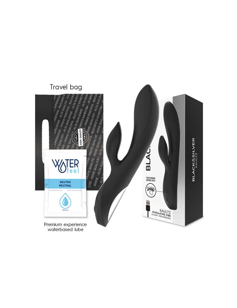 BLACK&SILVER - KAULTZ TOUCH CONTROL VIBRATOR