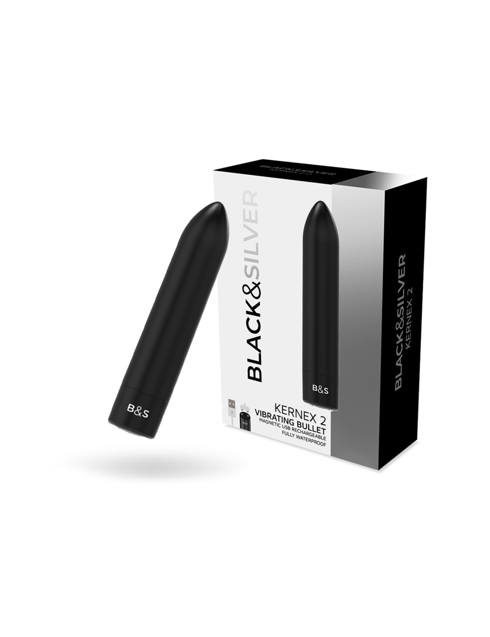 BLACK&SILVER - KERNEX 2 SCHWARZ VIBRIERENDE MAGNETKUGEL