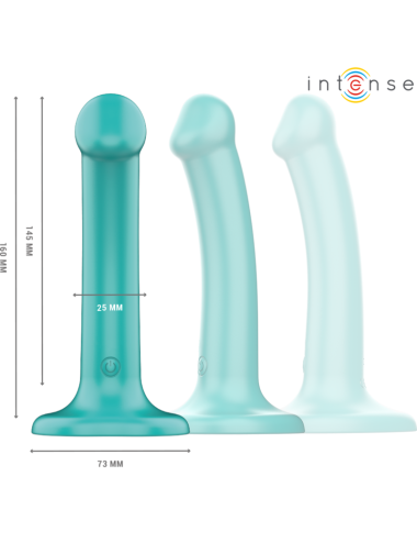 INTENSE - KATIE VIBRATOR MIT SAUGNÄPFEN 10 VIBRATIONEN BLAU FERNBEDIENUNG