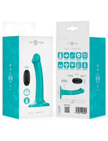 INTENSE - KATIE VIBRATOR MIT SAUGNÄPFEN 10 VIBRATIONEN BLAU FERNBEDIENUNG