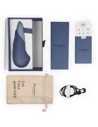 WOMANIZER - VIBE LAY-ON SILENT VIBRATOR DUNKELBLAU