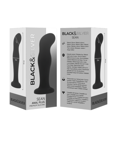 BLACK&SILVER - SEAN PLUG ANAL PREMIUM SILIKON SCHWARZ