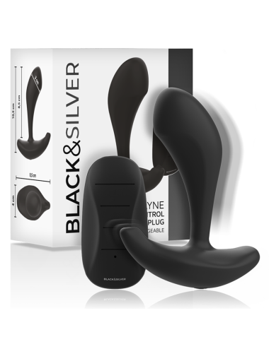 BLACK&SILVER - DWAYNE ANAL PLUG SILIKON FERNBEDIENUNG