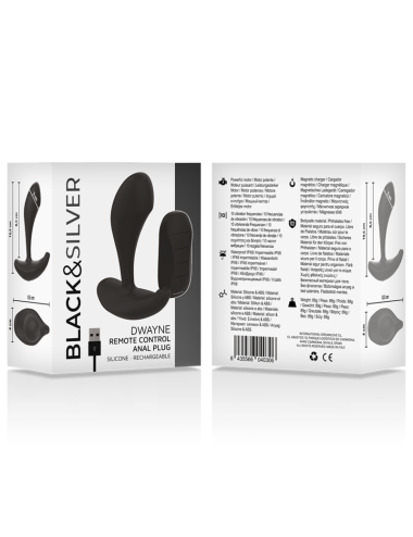 BLACK&SILVER - DWAYNE ANAL PLUG SILIKON FERNBEDIENUNG