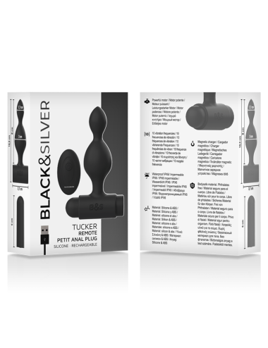 BLACK&SILVER - TUCKER KLEINE ANALSTECKER AUS SILIKON MIT FERNBEDIENUNG