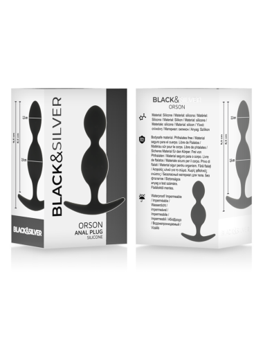 BLACK&SILVER - ORSON PLUG SILIKON 2 ANALWELLEN 9 CM