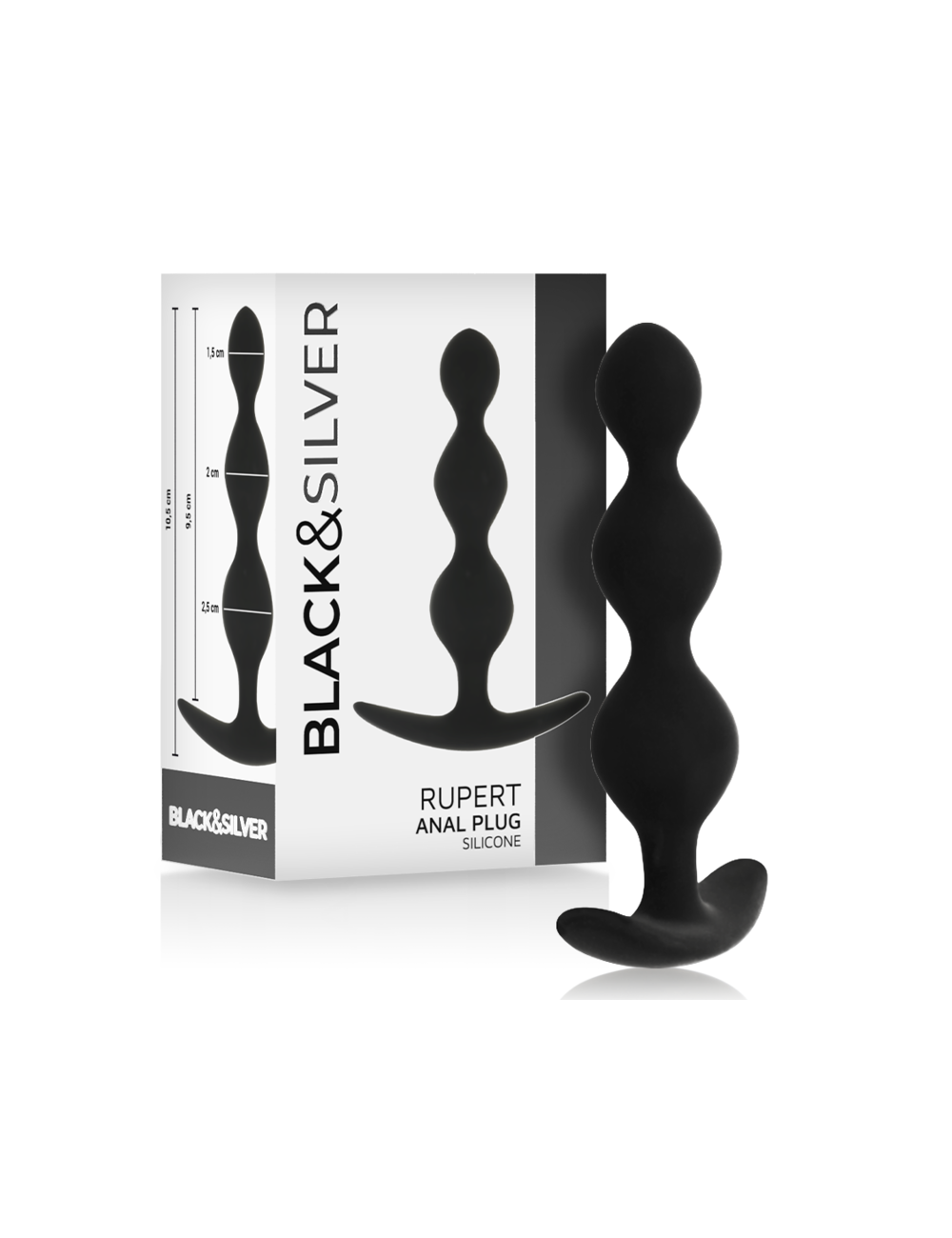 BLACK&SILVER - RUPERT ANALKUGELKETTE 10 CM