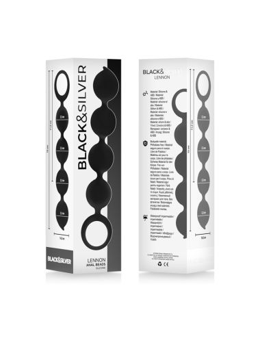 BLACK&SILVER - LENNON ANAL ROSENKRANZ 4 SILIKONKUGELN 15 CM