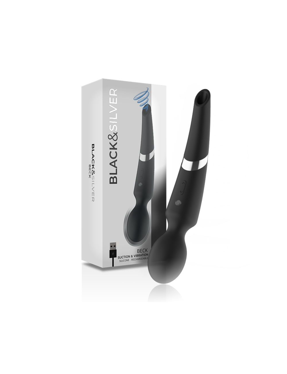 BLACK&SILVER - BECK STAB UND SAUGNAPF 2 IN 1 SILIKON