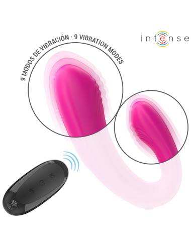 INTENSE - JANET DOPPELTER U-FÖRMIGER STIMULATOR UND VIBRATOR MIT FERNBEDIENUNG ROSA