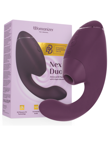 WOMANIZER - DUO NEXT DOPPELTER KLITORIS- & G-PUNKT-STIMULATOR DUNKELLILA