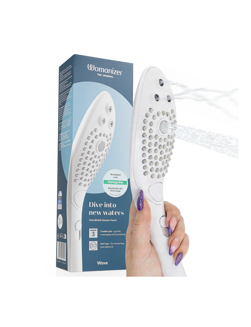 WOMANIZER - WAVE KLITORALSTIMULIERENDER DUSCHKOPF WEISS