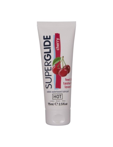 HOT - SUPERGLIDE ESSBARES GLEITMITTEL AUF WASSERBASIS KIRSCHE 75 ML