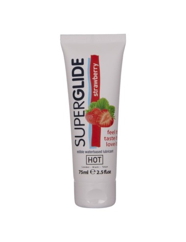 HOT - SUPERGLIDE ESSBARER GLEITMITTEL AUF WASSERBASIS ERDBEERE 75 ML