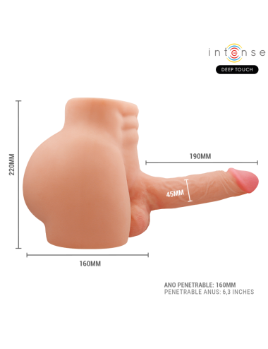 INTENSE DEEP TOUCH - RICHIE-TORSO MIT ANUS UND REALISTISCHEM DILDO MIT DRUCK- UND VIBRATIONSMÖGLICHKEITEN, FERNBEDIENUNG, 4,7 KG