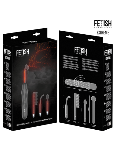 FETISH SUBMISSIVE - VIBRADOR WAND ELECTROESTIMULACIÓN ALTA FRECUENCIA