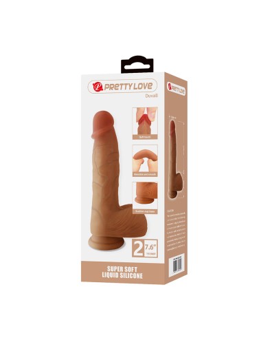 PRETTY LOVE - DUVALL REALISTISCHER DILDO MIT SAUGNAPF 19,3 CM -Ø- 4,5 CM